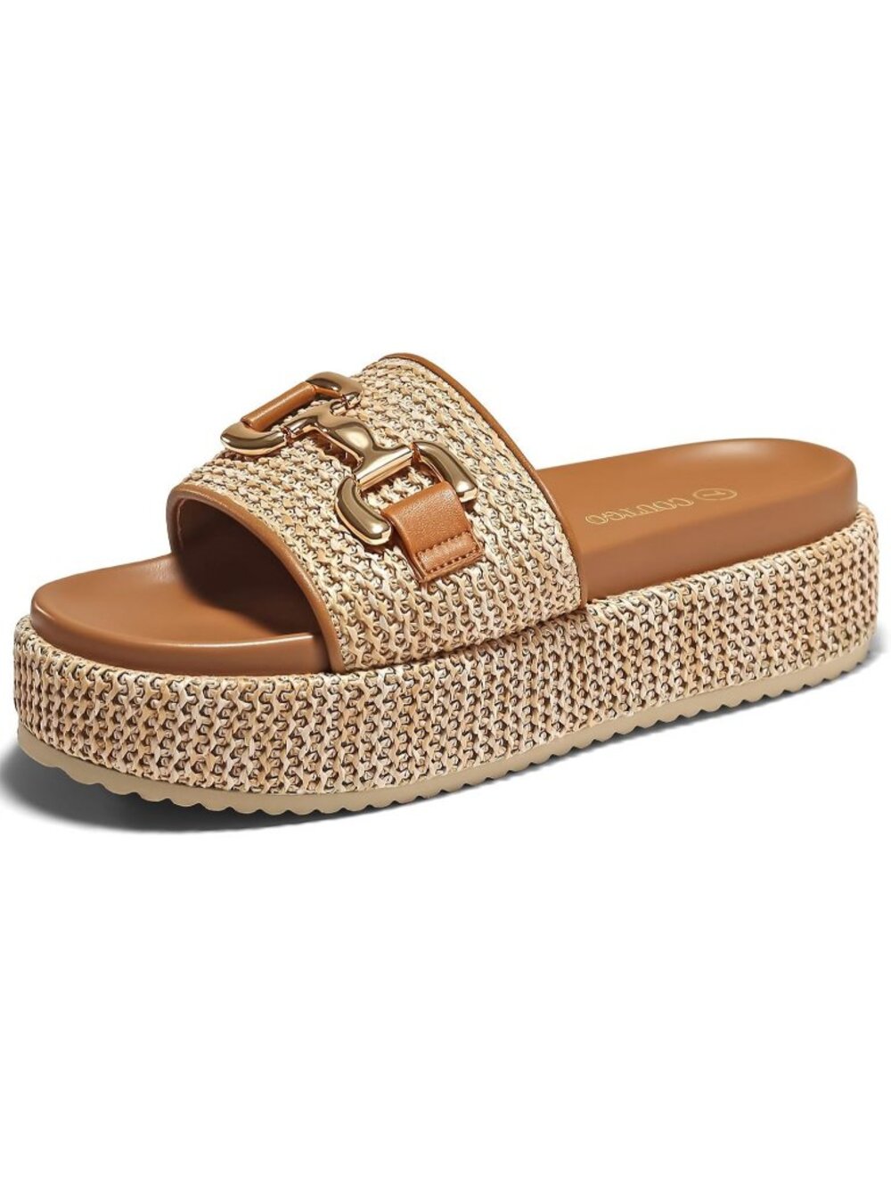 Women's Khaki Comfortable Stylish Casual Beach Style Round Open Toe Sandals